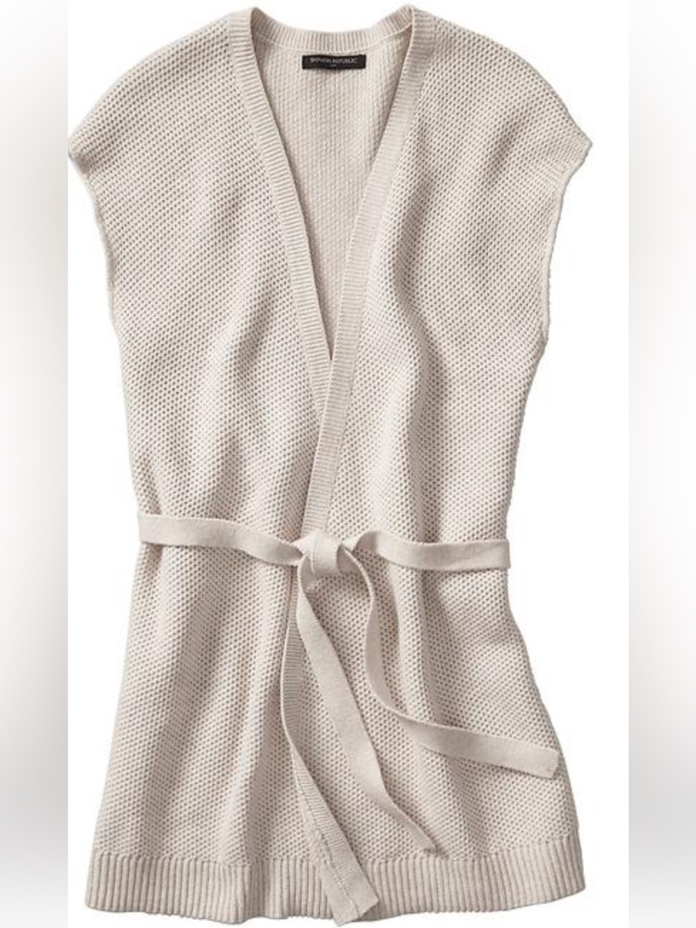 Banana Republic Cream Knit Belted Cardigan size large